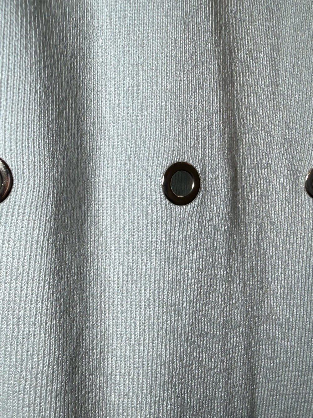 Escada Margaretha Ley Vintage Gray Buttoned Cardigan Large Silver Grommets Italy - Picture 6 of 16